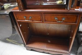 A reproduction Regency hall shelf with two frieze drawers and shelves under, width approx. 76cm