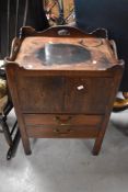 A Georgian mahogany night stand, width approx. 53cm
