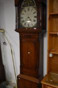 A 19th Century oak long cased clock having 30hr movement and painted dial, named for Telford ?