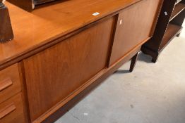 A vintage teak sideboard, width approx 194cm