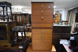 Three vintage teak bedroom chests, possibly Austinsuite, 2 x 56cm, 1 x 81cm
