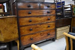 A Victorian mahogany chest of two over four drawers, dimensions approx. H121 W117 D52cm