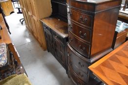 A reproduction Regency style dwarf chest on chest, height approx. 132cm, width 46cm