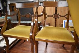 A set of six (four plus two) vintage reproduction Regency dining chairs