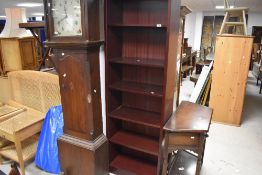 A modern mahogany effect tall laminate bookshelf, dimensions approx. H184 W60 D31cm