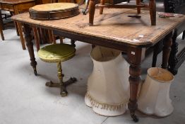 A Victorian part stripped oak dining table, approx. 156 x 94cm