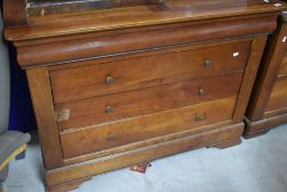 Two modern bedroom chests , including three with long drawers and other being two long (faux) over