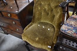 A Victorian low seat nursing chair