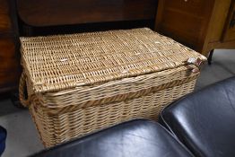 A large wicker hamper