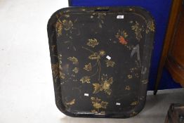 A large Victorian papier mache tray, approx. 78 x 59cm
