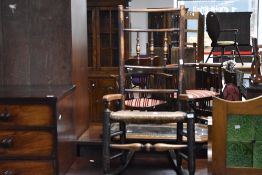 A 19th Century rush seated rocking chair