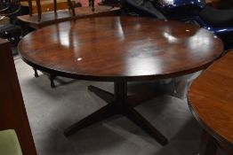 A vintage mahogany dining table, diameter approx 153cm, originally purchased in Cape Town