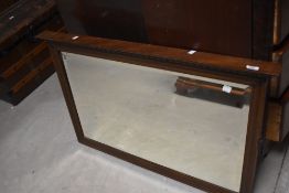 A late 19th or early 20th Century mahogany mirror (ex dressing table), approx. 103 x 65cm