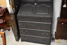 A vintage painted bureau bookcase, dimensions approx. H190 W75 D48cm