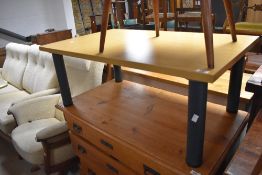 A modern office style beech effect coffee table, by Sven Christiansen, approx. 100 x 60cm