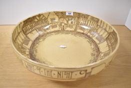 A large Royal Doulton bone china 'Watchman' series bowl, illustrations depict scenes and