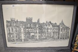 A large monochrome print entitled Jarvis Street Toronto after David Crighton signed in pencil to