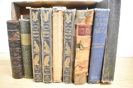 A small carton of vintage books to include Cassell's Popular Natural History Volumes I-IV, two