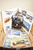 A vintage Cadburys Airlines of the World poster book and six vintage aviation phone cards, a copy of