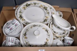 A Royal Doulton Larchmont' part dinner service to include tureen, serving plates and gravy jug