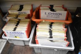 A large quantity of shellac records from E Johnson Radio and Television Personal Recording Service.