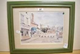After Lesley Omer (British contemporary) Limited edition 'Windsor from Eton' a view of Windsor