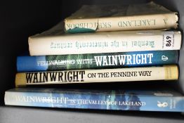 Five Wainwright books including Fellwalking with Wainwright, Kendal in the Nineteenth Century and