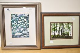 Sara James Windeback (Scottish Contemporary) Oil 'Sign of Spring', a textured depiction of