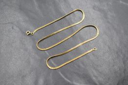 An 18ct gold snake link neck chain, marked 750, 41cm, 7.1g
