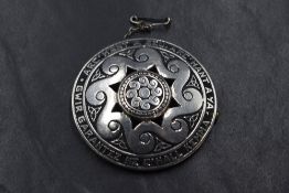 A 1950's French silver plated Celtic wave love token brooch by Bijoux Bretons Kelt bearing french