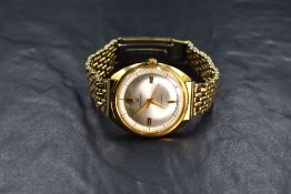 A gent's vintage gold plated Hamilton automatic wrist watch having a baton quarter dial with
