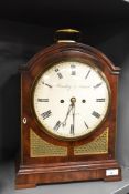 A 19th-century mahogany bracket clock by George Handley and John Moore of Clerkenwell Close, London,