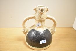 An attractive Czechoslovakian pottery 'Alienware' Art Nouveau vase by Ditmar Urbach, having a