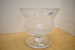 A large late 20th-century Edinburgh crystal 'Thistle' footed bowl, engraved for 'The Times Crossword