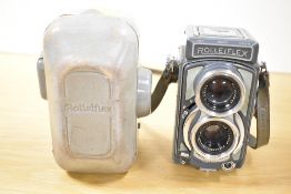 Rolleiflex 4x4 TLR camera, popularly known as the 'Gray Baby' Rolleiflex due to it's unique
