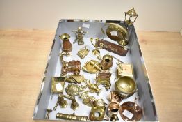 A quantity of late 19th to early 20th century miniature metalware, to include a small brass turtle