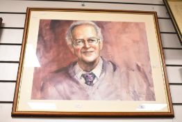 Artist unknown, watercolour, portrait of an elderly gentleman, indistinctly signed lower right,