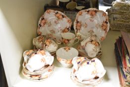 An early 20th-century J.H. Cope & Company, Longton, Wellington China tea set, featuring an Imari-