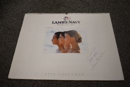 A collection of late 20th-century Lambs Navy Rum Calendars, to include a signed 1990 edition, (