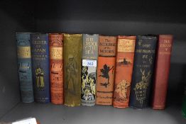 Decorative cloth bindings. A small selection. Includes G. A. Henty, etc. (9)