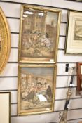 Two 20th-century framed prints after Robert Dighton (1752-1814), featuring 'The Barber riding to