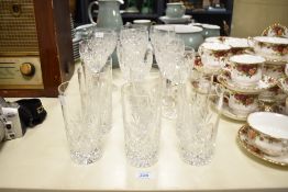 A quantity of 20th-century Bohemian crystal cut glassware, to include a selection of wine goblets