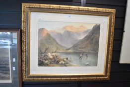 Local interest* After James Baker Pyne (British 1800-1870) coloured print 'Brothers Water' figures