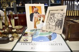 A selection of late 20th-century Lucianno Pavarotti (1935-2007) memorabilia, to include three signed