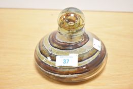 A late 20th-century Isle of Wight 'Tortoiseshell' studio glass perfume bottle, designed by Michael