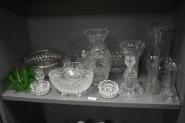 A large selection of 20th-century crystal cut glassware, to include a Royal Brierley bud vase;
