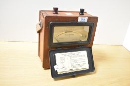 An early 20th-century Evershed and Vignoles Limited moving-coil ammeter for direct currently only,