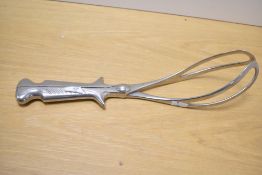 A pair of vintage steel medical forceps 40cm