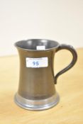 A mid-19th-century Thomas Holgate of Liverpool Scottish-style half-pint pewter tankard, featuring