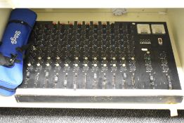 A vintage MM 12 channel mixing desk (af)